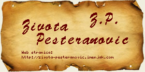 Života Pešteranović vizit kartica